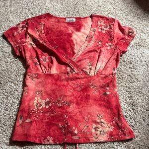 Charlotte Russe Red Floral Blouse